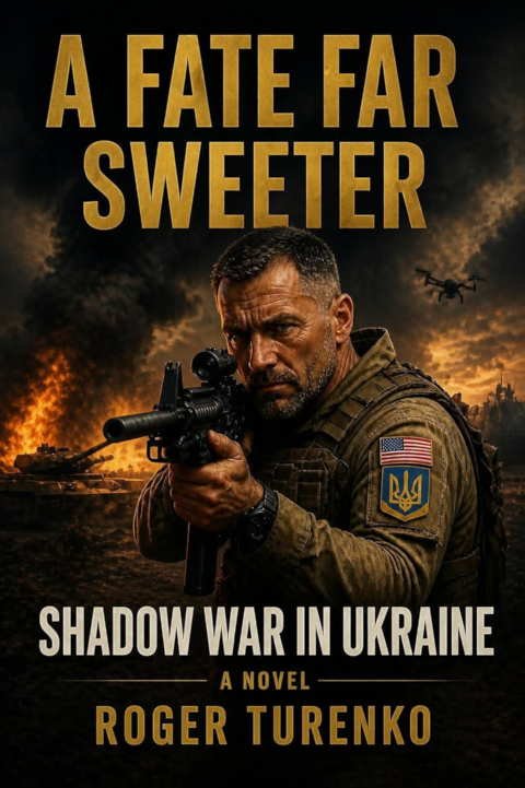 A Fate Far Sweeter cover showing John Kovalenko pointing an assault rife